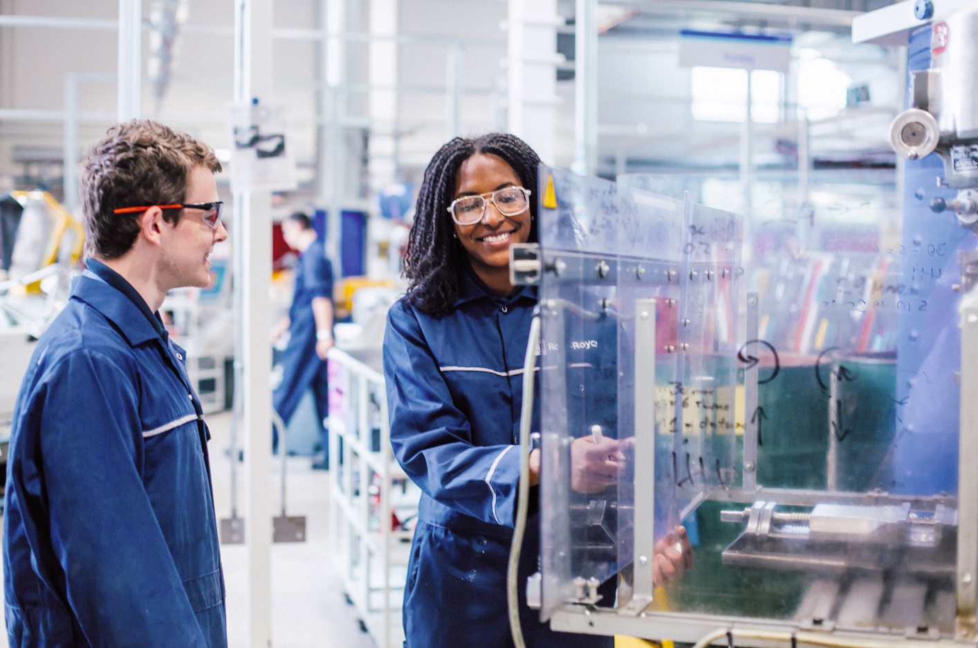 two engineers working in a lab